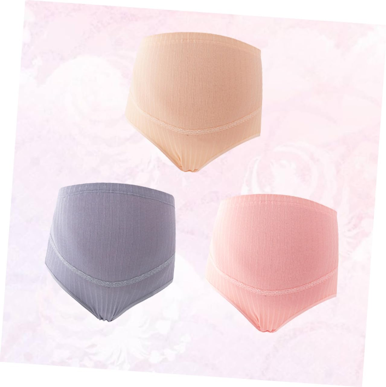 Healeved 3Pcs High Waist Maternity Underwear Cotton Women Underwear Bottoms for Pregnant Women Random Color image number 5