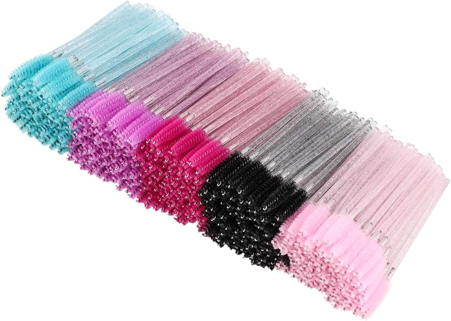 500Pcs Mascara Wands Eyelash Brush Spoolies for Eyebrow Eye Lash Extension (Black-1)