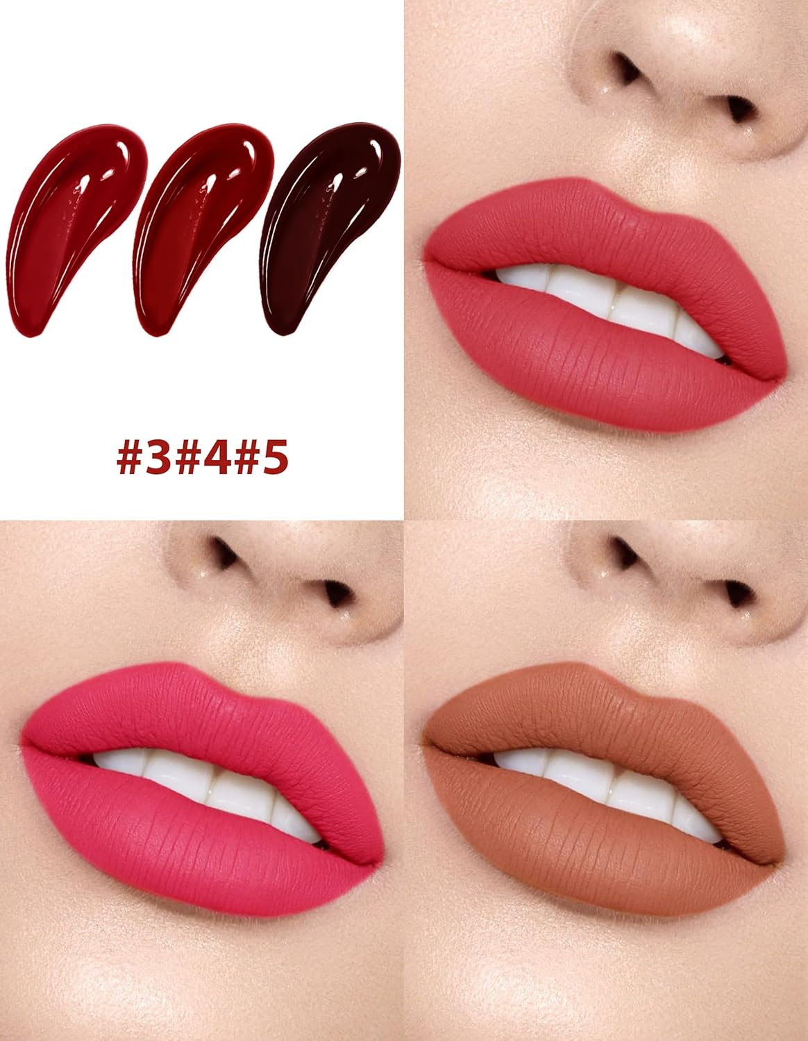 Erinde Peel off Lip Gloss with Tweezer, Long Lasting Matte Lip Liner Stain Peel Off, Women Waterproof Lip Stain, Highly Pigmented Color Lipliner, Transfer Proof Lip Tint Peel off #03+04+05 image number 3