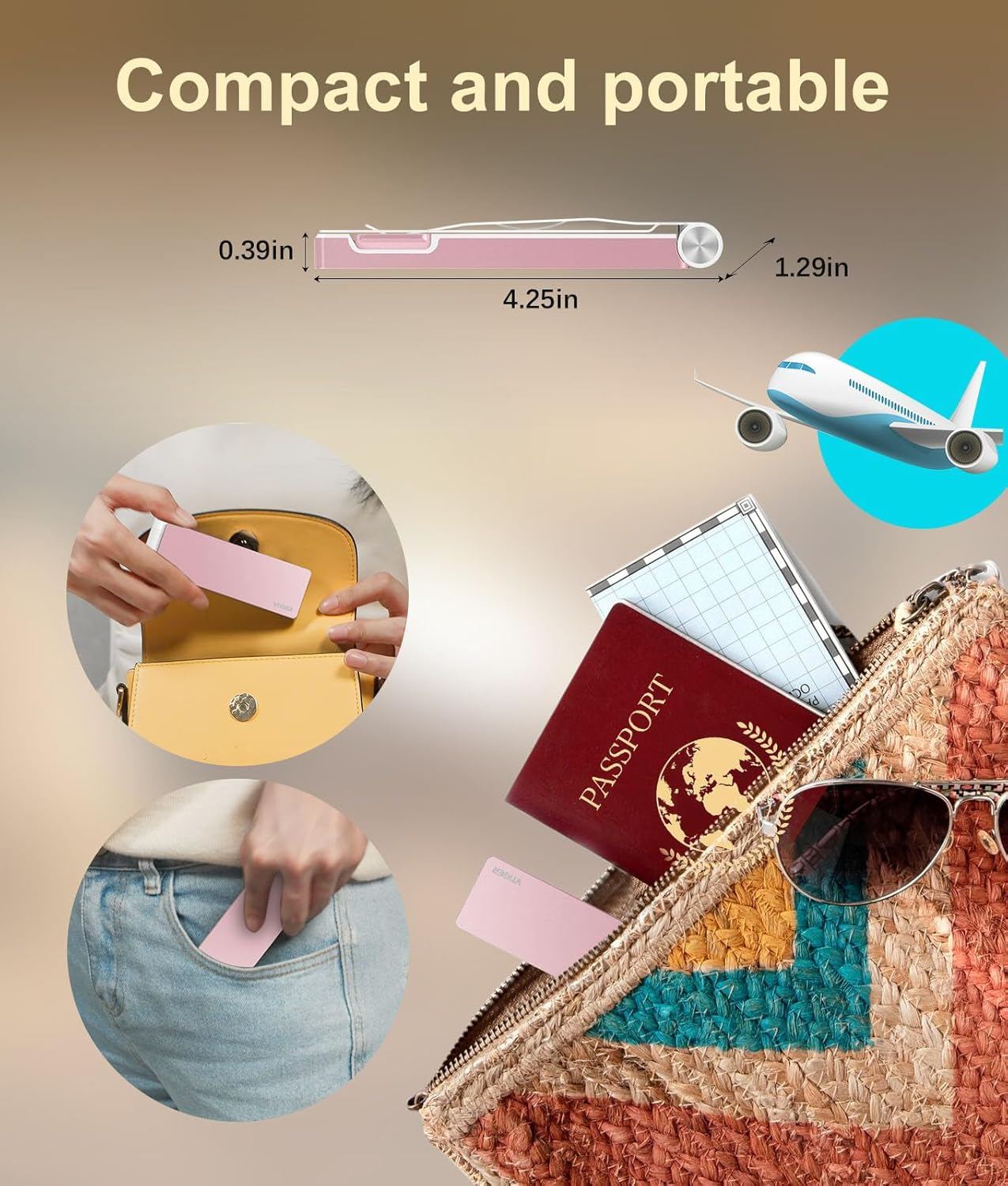 VTIGER Reading Light, USB Rechargeable Book Light for Reading in Bed,Foldable Clip-On LED Booklight, 3 Amber Colors & 4 Brightness Dimmable,Long Lasting Portable Bookmark Lamp for Book Lovers, Kids