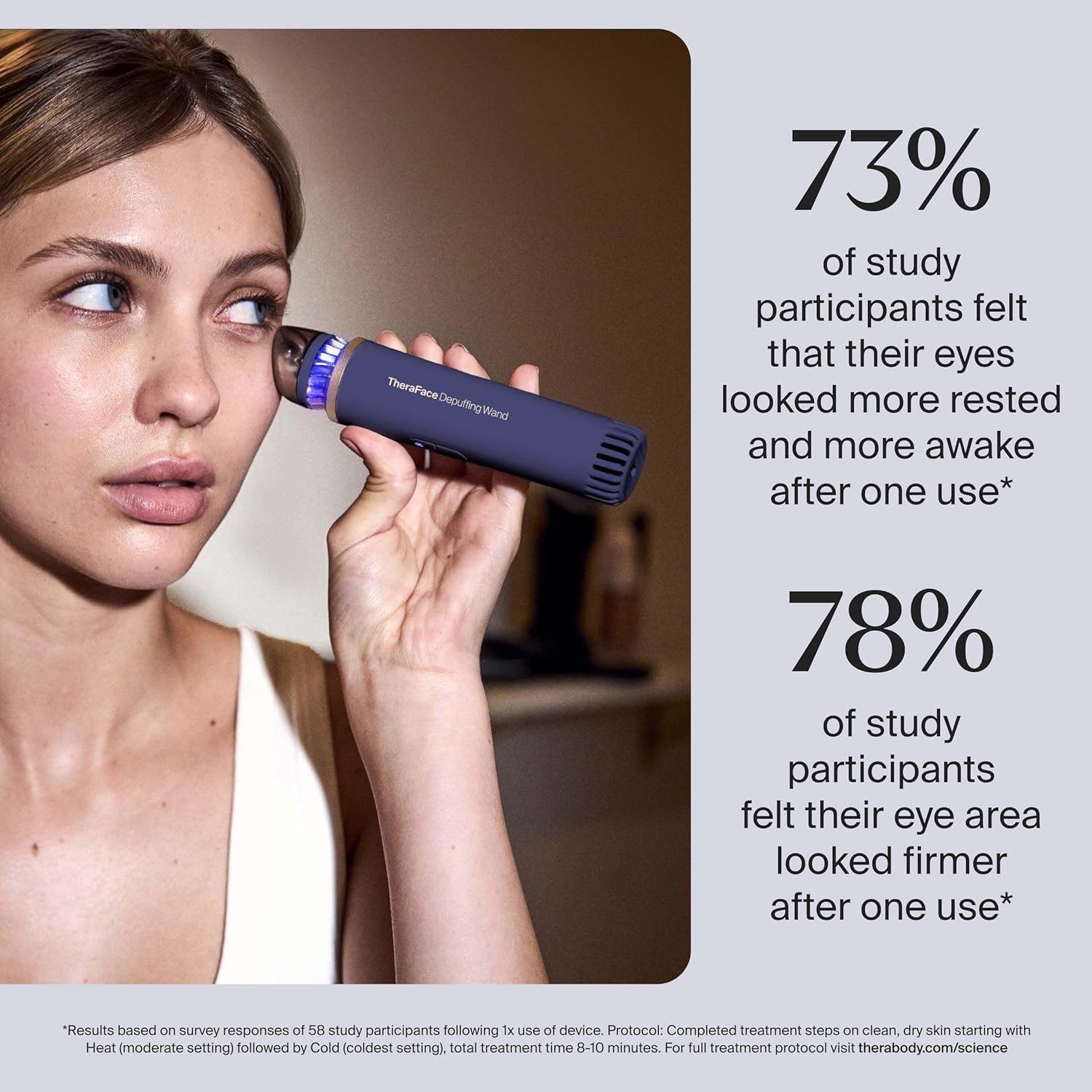 Therabody Theraface Depuffing Wand &ndash; Cold and Heat Facial Treatments to Depuff and Glow image number 1