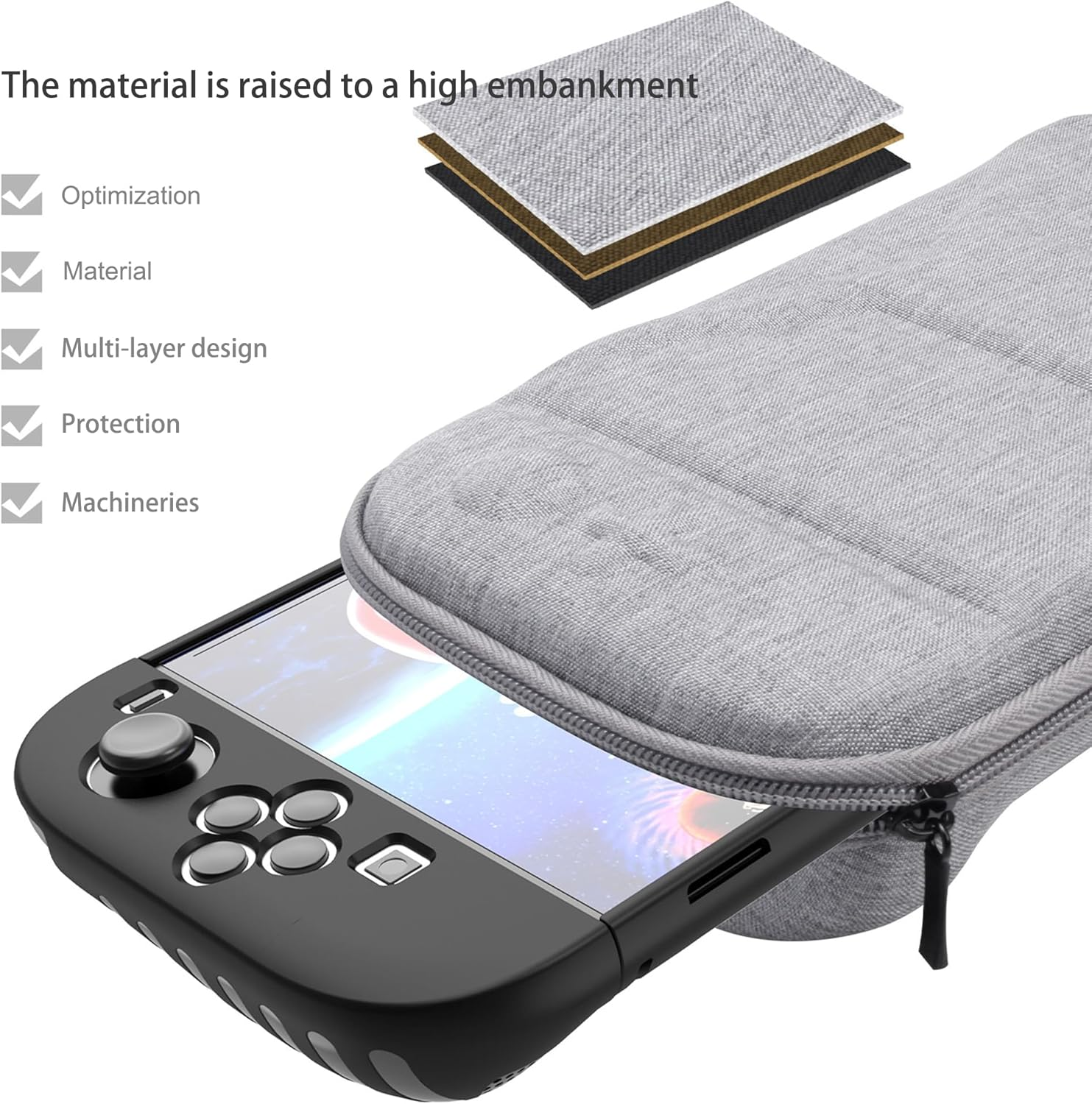 Lemxiee Case for Nintendo Switch 2 Accessories + [Pack of 2] Screen Protector for Nintendo Switch 2 Tempered Glass, Hard Carry Case for Switch 2 (2025) Case image number 6