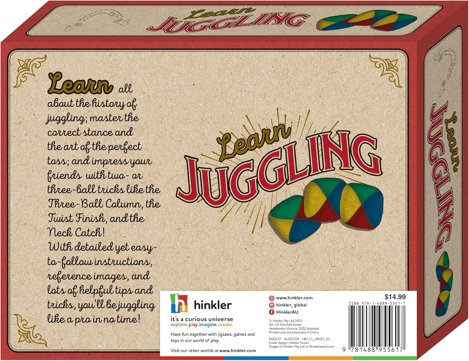 Learn Juggling - Retro Box Set with Instruction Book and Three Quality Juggling Balls image number 3