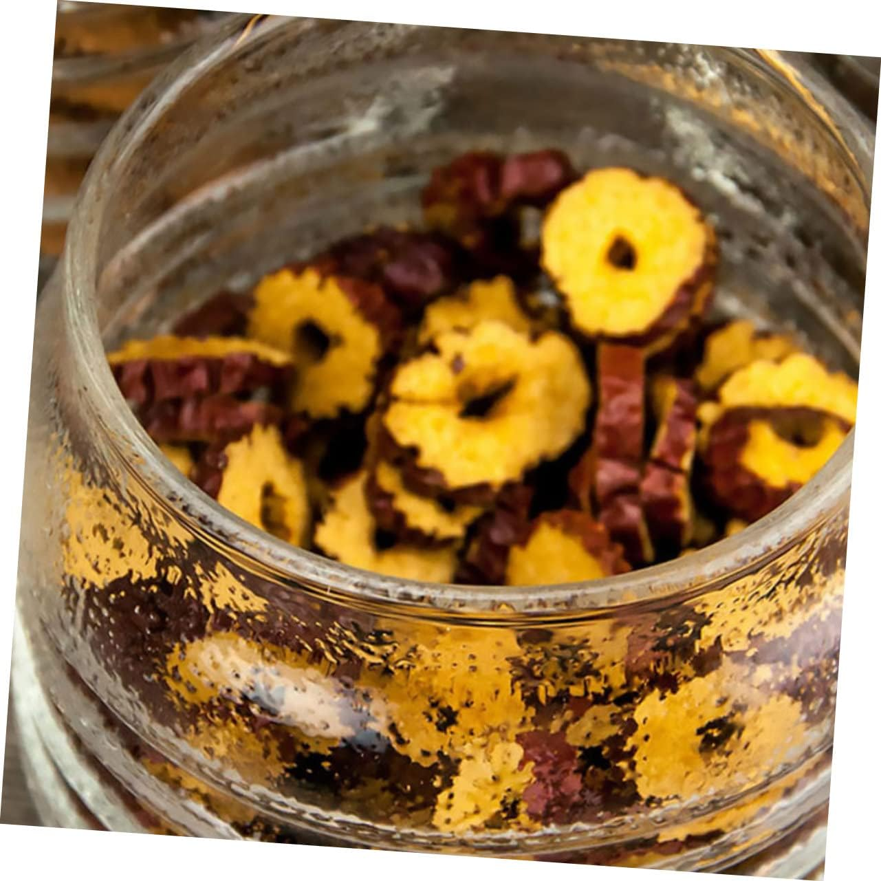 Mikinona 500Ml Airtight Jar Wooden Cover Storage Containers for Kitchen Home Office Flour Tea Sugar