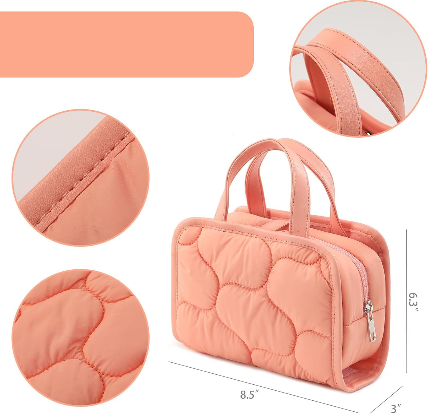 Vanfn Cosmetic Bags, Travel Makeup Bag Toiletry Bag for Girls, Cosmetic Bag, Waterproof Zipper Pouches for Airline Travel, Toiletries, Bathroom & Organizing P.Travel Series image number 6