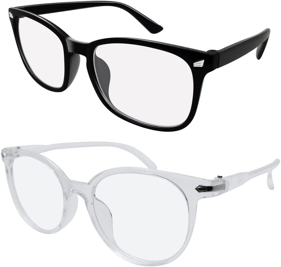Blue Light Blocking Glasses(2-Pack) for anti Headache and Eyes Strain Super Light Weight Computer Gaming Glasses Fashion Accessories，Unisex for Women Mother Girl and Men Father BOY image number 2