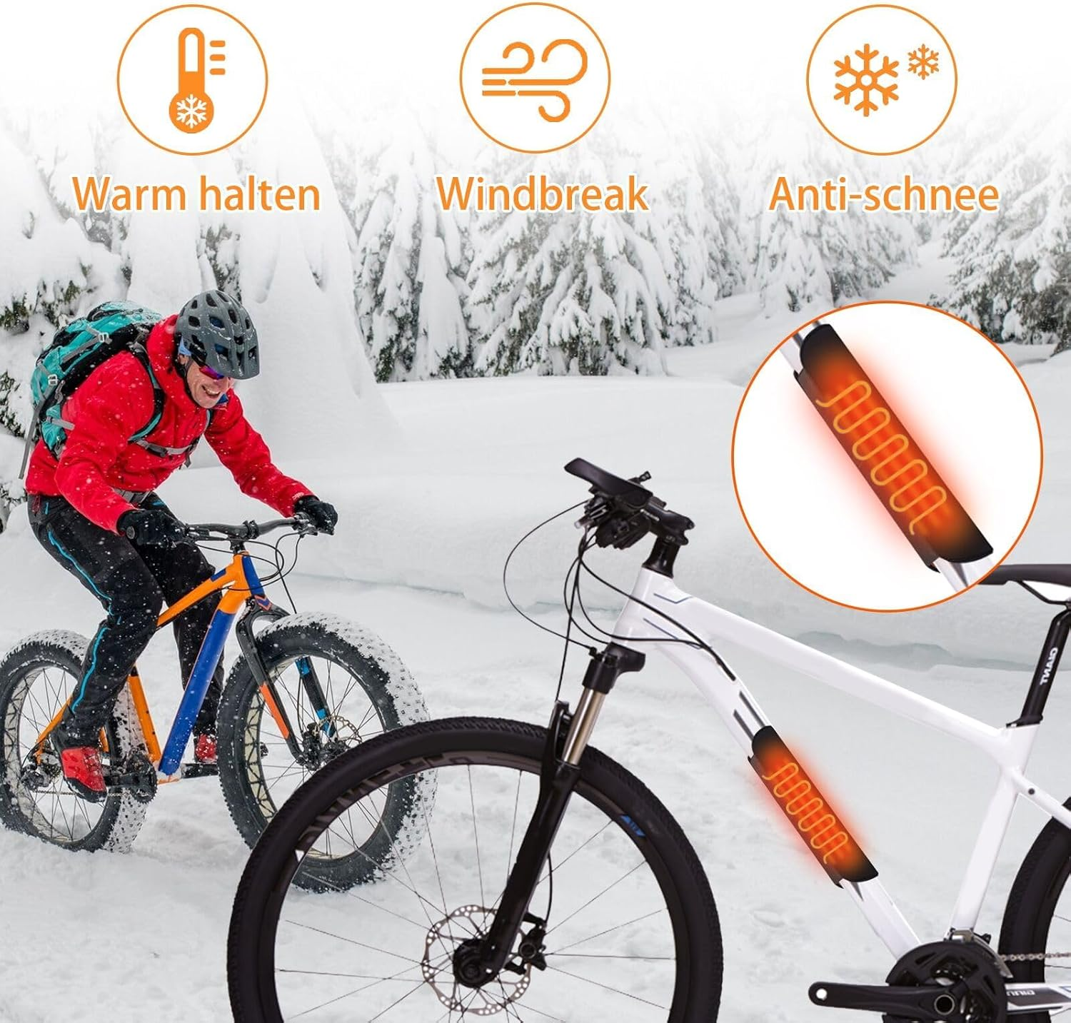 Kuskins E-Bike Battery Protective Cover, Ebike Battery Cover 29-42 Cm, Black, Waterproof, Dustproof, Neoprene image number 3