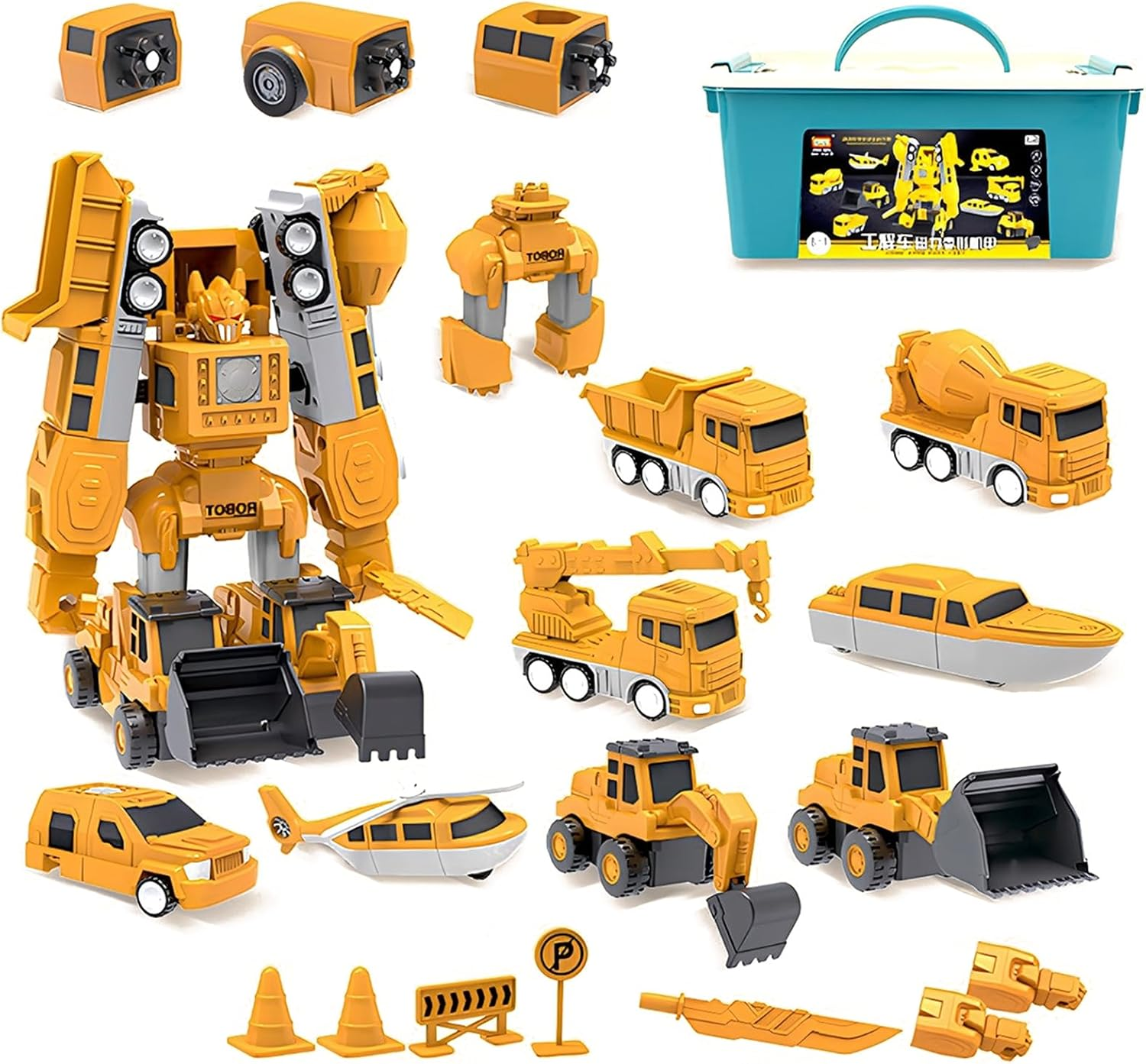 Building Blocks for Kids - 35-Piece Engineering Car Construction Set with Storage Box, Learning Toys for Toddlers Ages 3-8, Blocks for Indoor & Outdoor Play (Engineering Series) image number 1