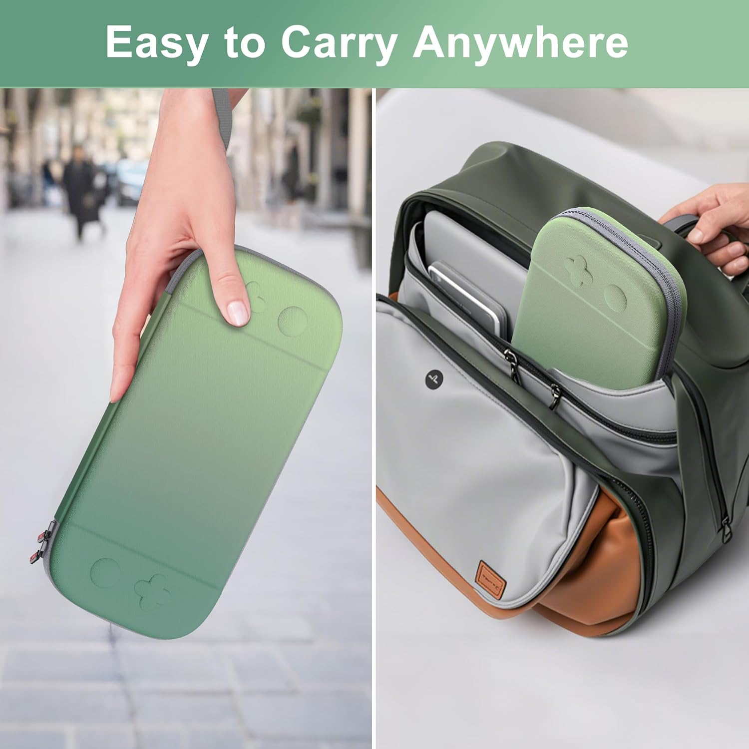 Slim Carrying Case for Nintendo Switch 2 Model 2025, Odorless Felt Protective Hard Shell with 12 Game Card Slots, Portable Travel Storage Case (Matcha Green, for Nintendo Switch 2 2025) image number 2