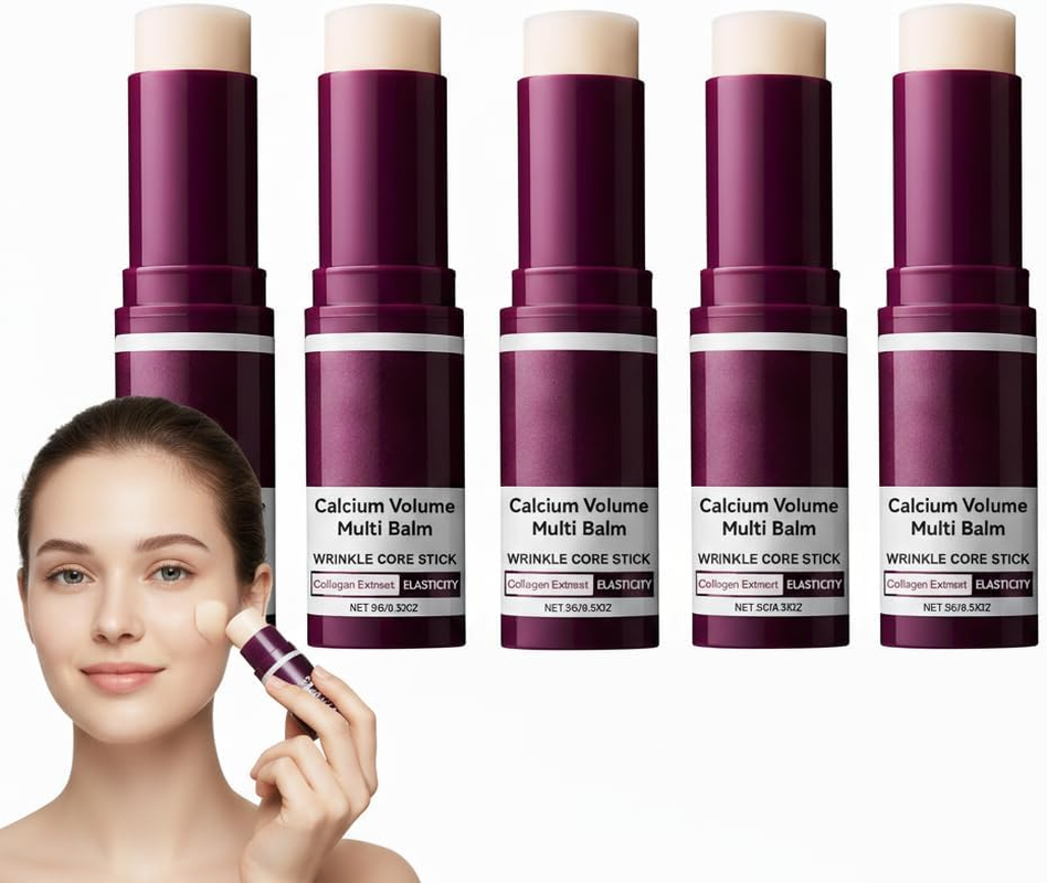 Calcium Multi Balm, Calcium Volume Multi Balm, Wrinkle Core Stick, Moisturizing Stick,Peel Shot Repair Moisturizing Cream,Lifting Firming Serum Sticks, Collagen Cream. (2PCS)