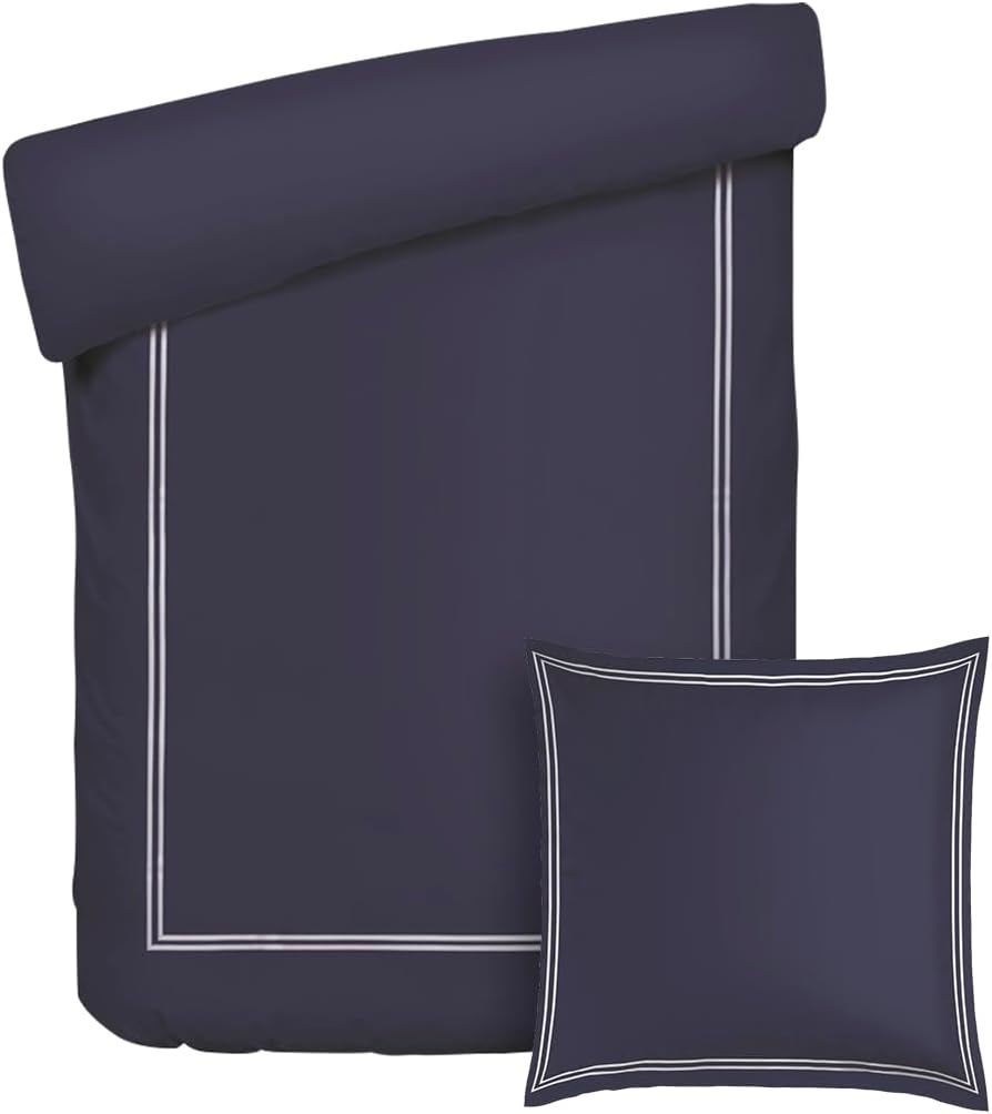 Pure Cotton 3-Piece Double Bedding Set - Duvet Cover 260 X 240 Cm & 2 Pillowcases 63 X 63 Cm - 100% Cotton Satin, 80 Thread Count, 120 GSM - Oeko-Tex Certified - Silhouette - White/Taupe image number 6