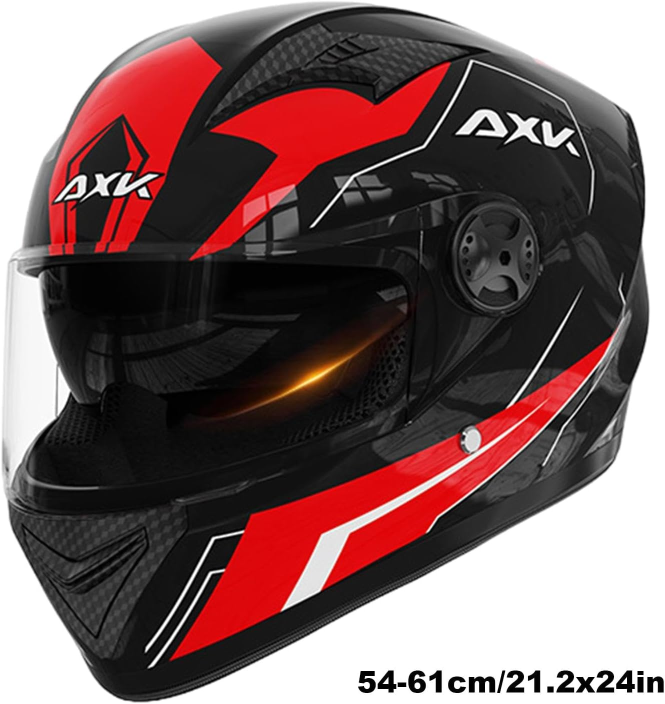 Helmet | Visor Motorcycle Headwear, Full Face Street Headgear, Cycling Hat with Visor, Motorcycle Helmet with Visor, Scooter and Moped Headgear, Adjustable Motorcycle Headwear - Red image number 3