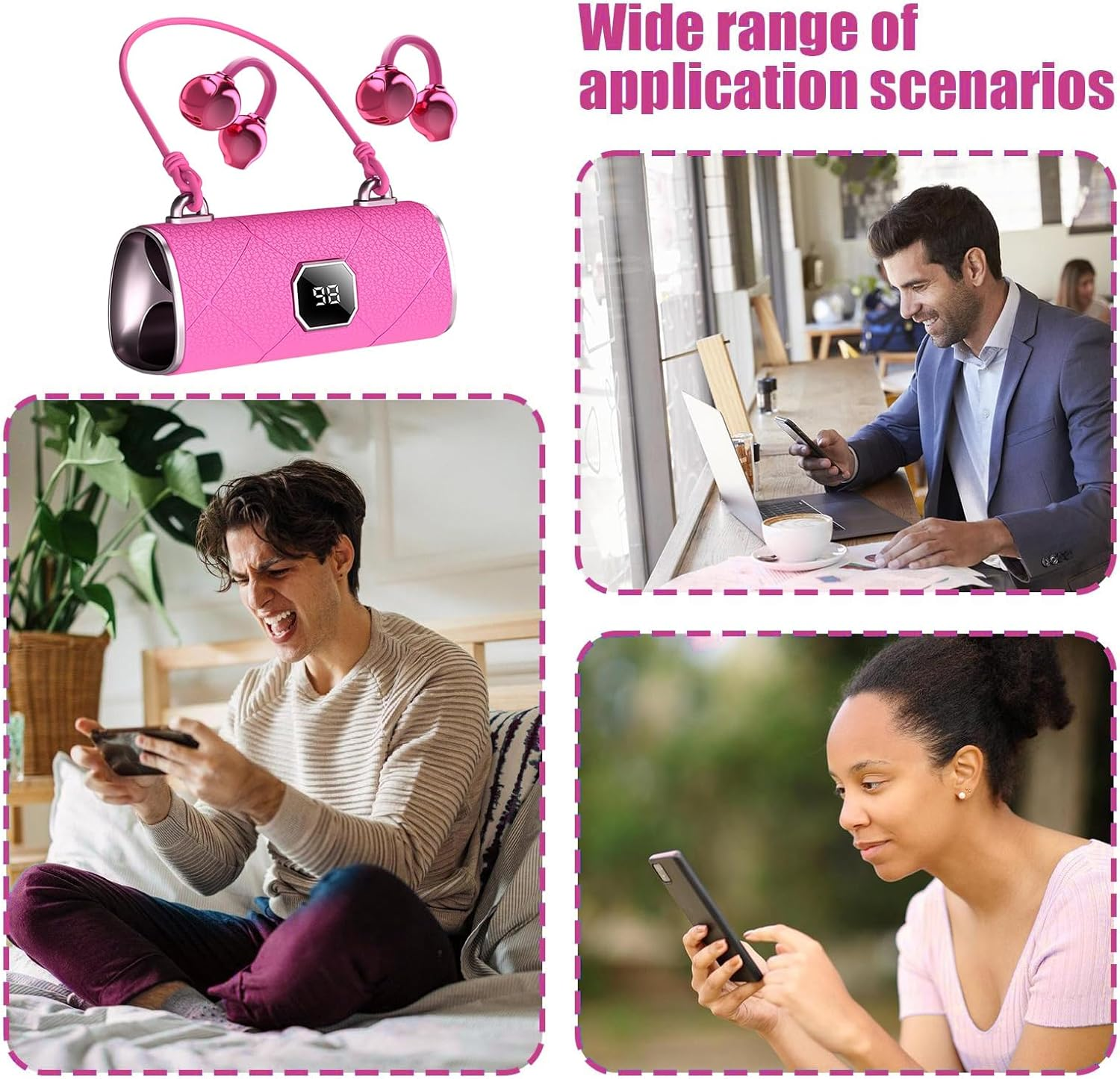 Clip on Earbuds,Handbag Ear Cuff Headphones Wireless Earbuds | Noise Cancelling Wireless Earphones for Girls Women Birthday Running Cycling Gym Travel Sports Work Commuting image number 1