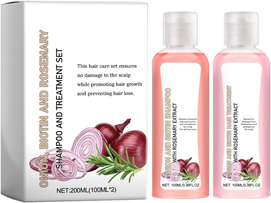 Onion Biotin Rosemary Shampoo and Conditioner Set for Hair Growth and Loss Prevention - Enriched with Onion Extract - Hair Care Kit - Vital for Hair Health image number 3