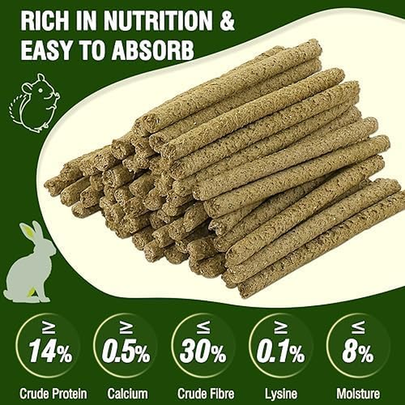 Rabbits Timothy Hay Sticks Treats Chew Toy 200G for Bunny Golden Hamsters-Guinea-Pigs-Small Animal Natural Healthy image number 4