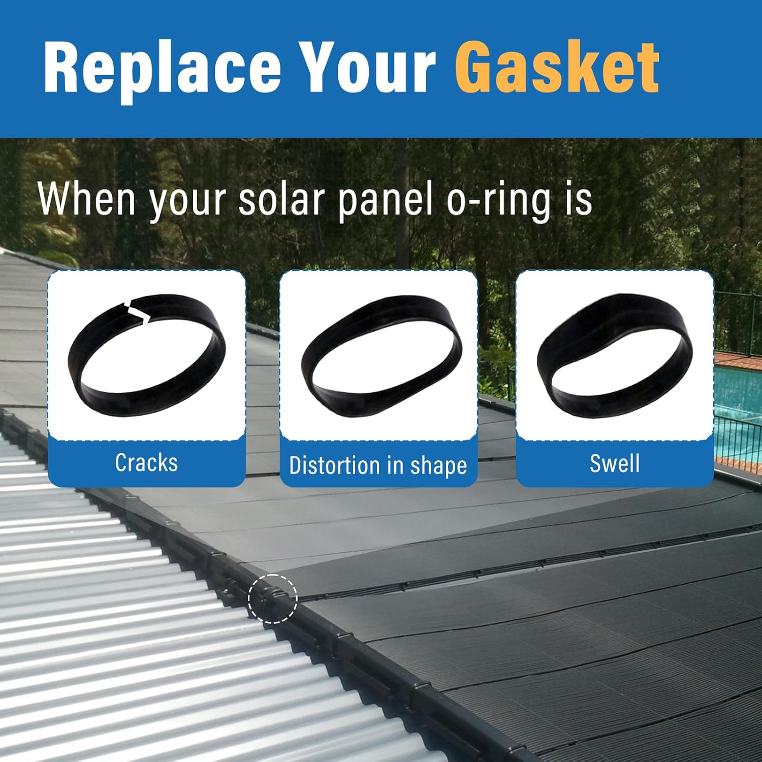 HC-113G Panel Clamp Gasket for Heliocol Sunstar Swimming Pool Solar Panels, Component of Panel Clamp Assembly HC-113-4 Pack image number 3