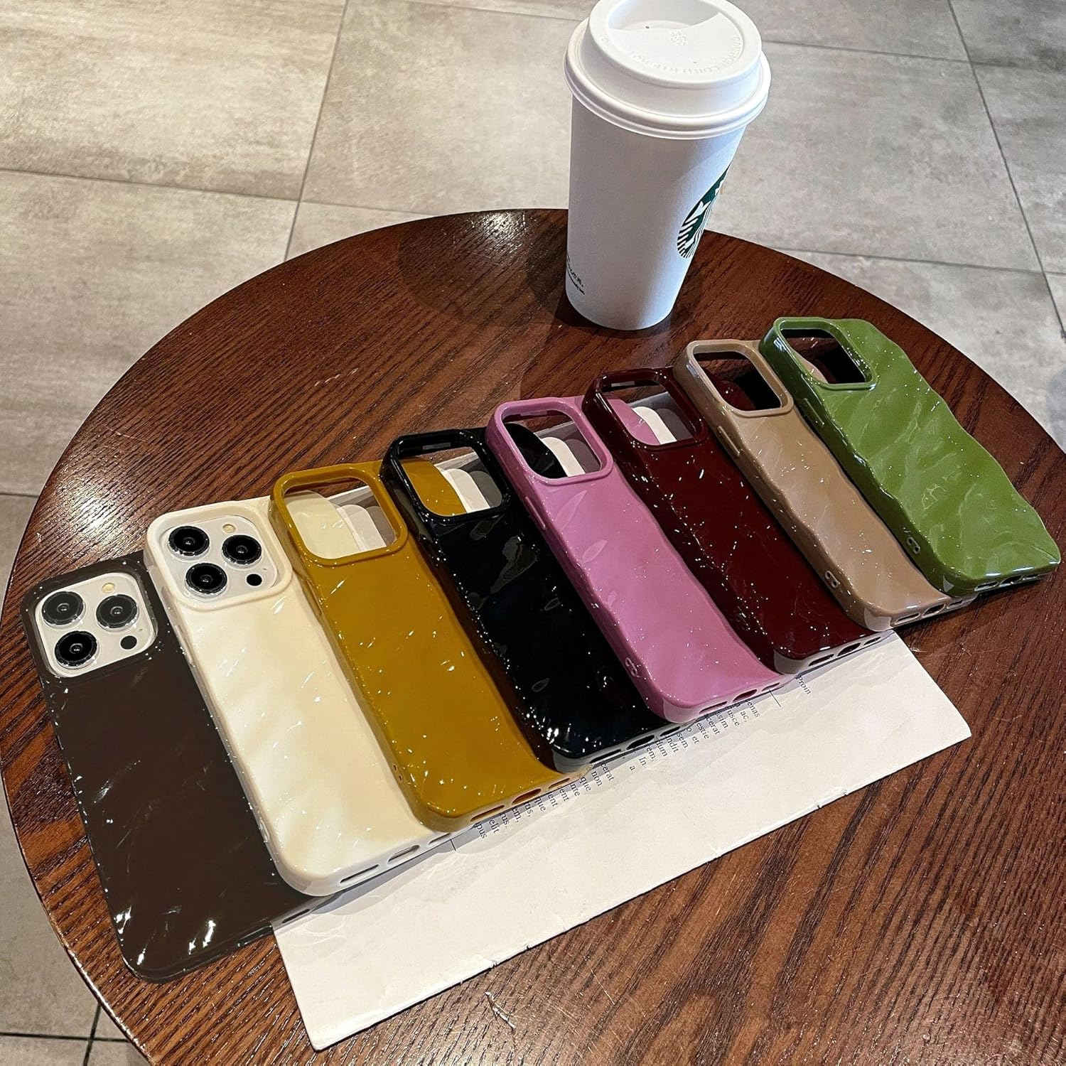 Cute Case for Iphone 16 6.1 Inch, Slim Wave Water Ripple Pattern Case for Girls Women & Men, Luxury Soft TPU Shockproof Protective Cover for Iphone 16-Wine Red image number 2