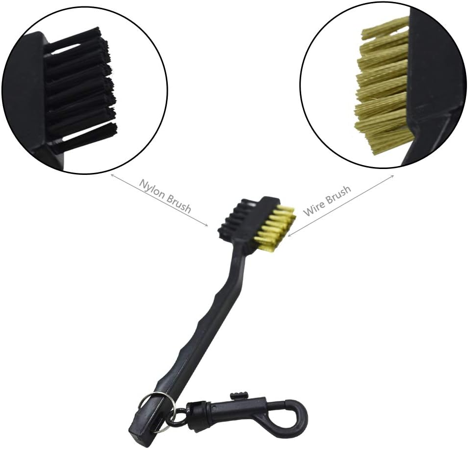 Golf Club Brush,Golf Club Groove Cleaning Brush,Portable Multiple-Use Golf Club Ball Tool,Pocket Golf Sized,Putter Wedge Shoes Cleaning Brush for Irons Balls Shoes Spike image number 3