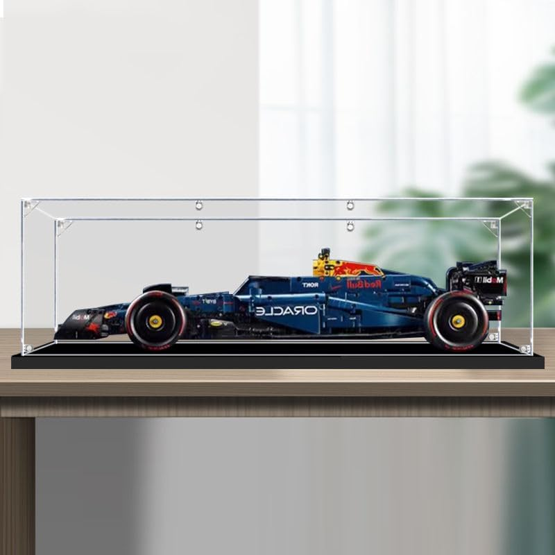 Acrylic Display Case for  42206 Technic Oracle Red Bull Racing RB20 F1 Car Figure Storage Box Dust Proof Glue Free image number 1