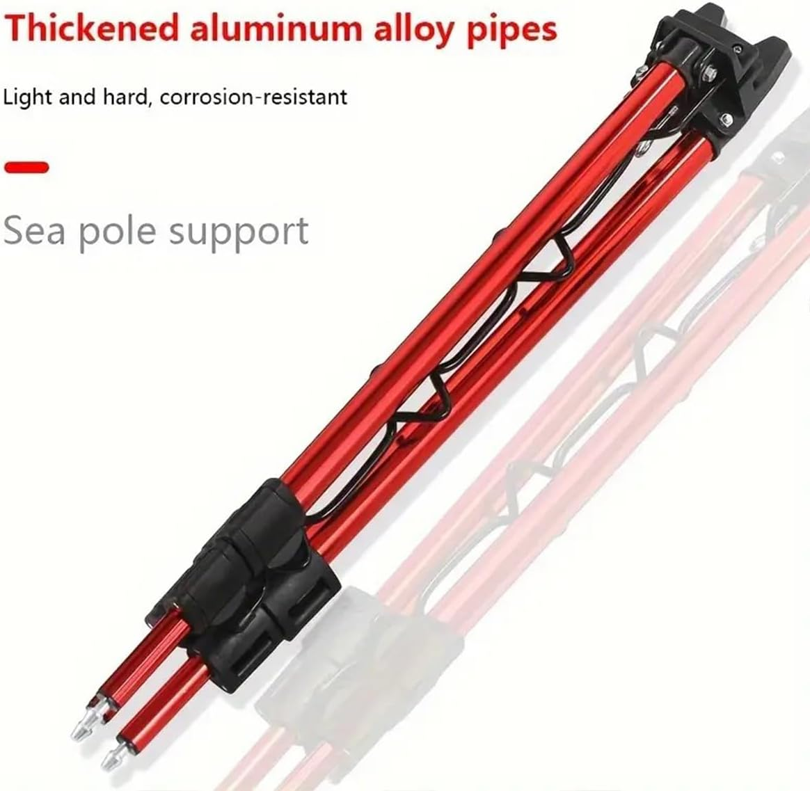 AIMALL Telescopic Fishing Rod Holder &ndash; Aluminium Alloy Triangle Bracket, Adjustable Sea Fishing Stand with Metal Foot Nails, 34.2In Wide, Extendable to 47.2In for Beach & Shore Fishing image number 1