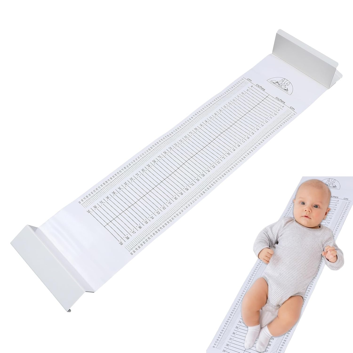 Balacoo Baby Height Measuring Mat: Safe Soft Infantometer Height Ruler for Newborns, Toddlers & Infants - Washable Baby Growth Chart for Home Use & Visits