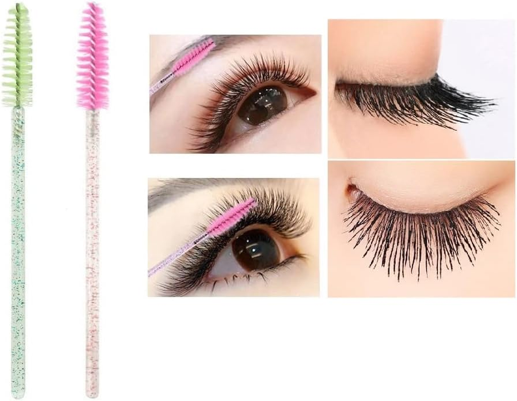 HIGHROCK 50 PCS Applicators Brushes Eyelash Brush Mascara Wands Crystal Eyelash Combs (GREEN) image number 3