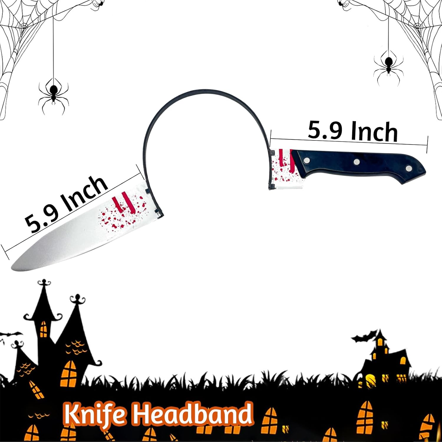 Decmied Halloween Headband Scary Costume Accessories Bloody Knife Headband, Bloody Horror Props Funny Headwear Halloween Cosplay (Knife)