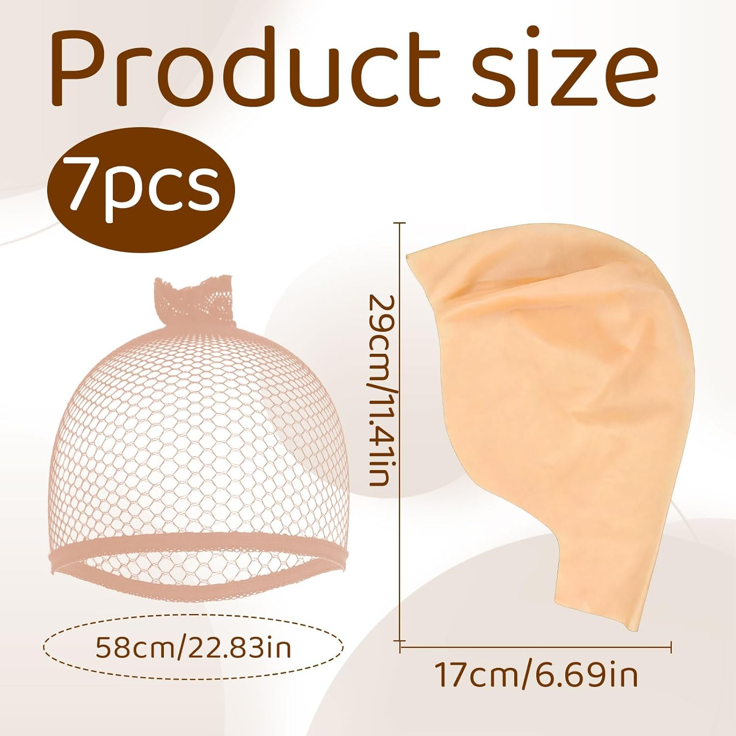 3 Packs Bald Cap with 4 Pcs Wig Cap, Nude Latex Bald Cap for Makeup Cosplay, Bald Caps for Adults Halloween Party, Bald Cap Wig for Costume Accessory, Stage Performance, Lightweight and Stretchable image number 4