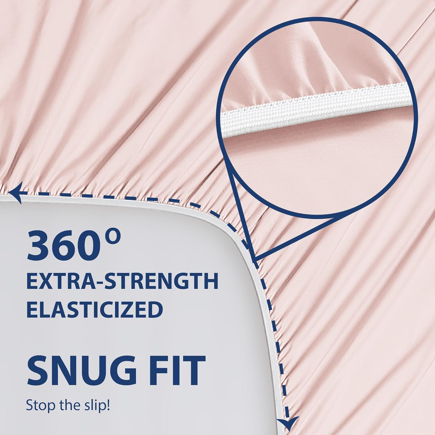 Cathay Home Luxury Wrinkle and Fade Resistant Double Brushed Ultra Soft Microfiber 14-Inch Standard Pocket Single Fitted Sheet, Blush, Twin image number 3