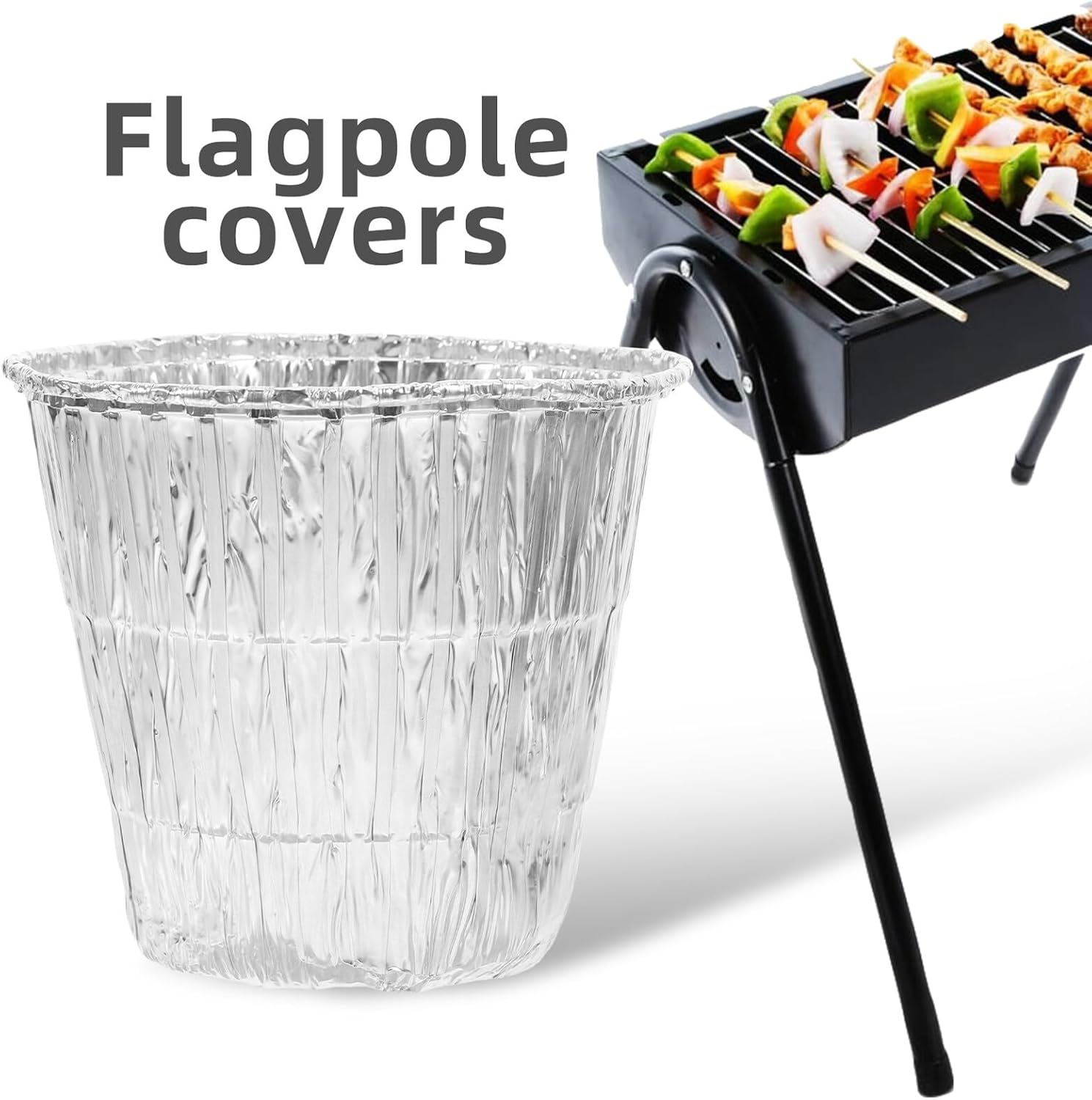 ARTIBETTER 10Pcs Disposable Aluminum Foil Liners for Grease Buckets BBQ Grill Accessories Large for Easy Cleanup Compatible with Grills and Smokers for Grilling Baking Steaming