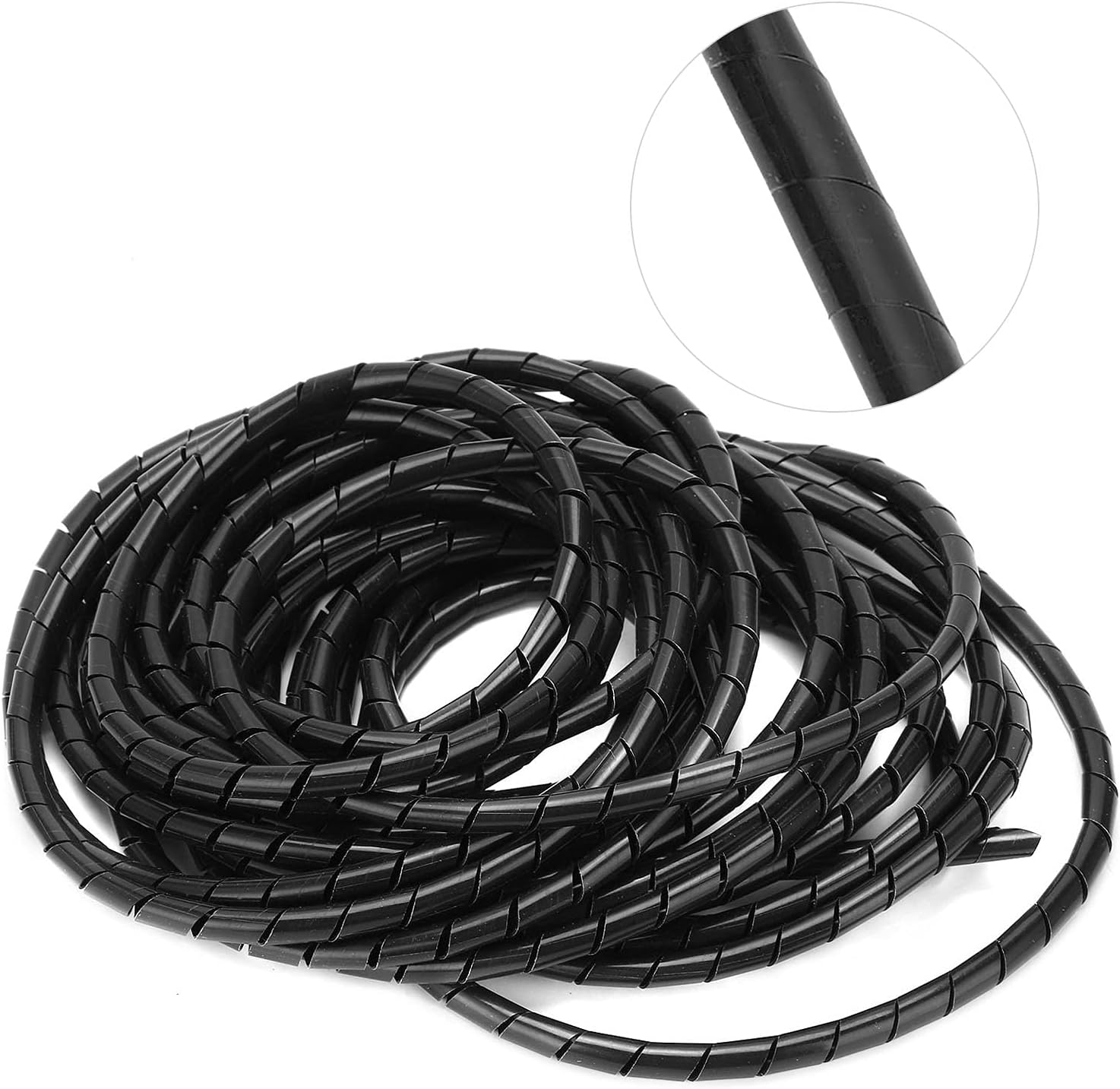 Spiral Wire Wrap Cord Flexible Cable Organizer Management Black &Phi;8Mm, Inner Diameter 6Mm, Length 10 Meters, for Wiring in Computer Room, Workshop image number 1