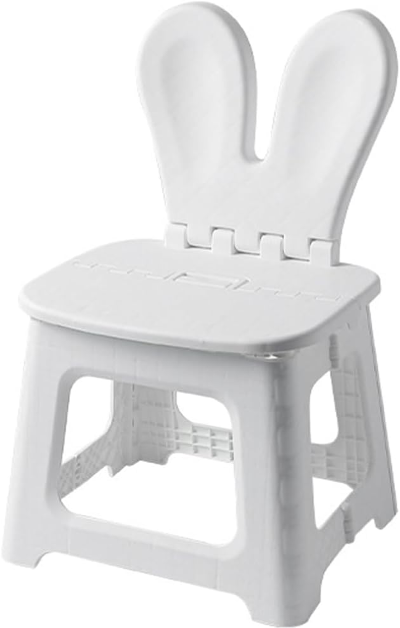 Kids Back Folding Stool,Kindergarten Learning Stools,Rabbit Shape Chair,Stepping Stool,Multifunctional Bathroom Stool,Stool with Carrying Handle,For Children image number 1