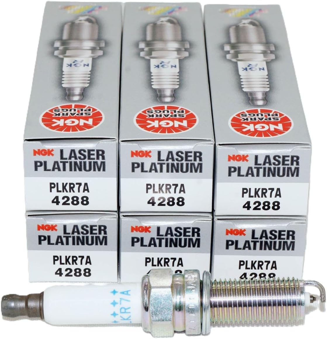NGK 6Pc - Laser Platinum Spark Plugs Stock 4288 Nickel Core Tip Standard 0.032In PLKR7A image number 4