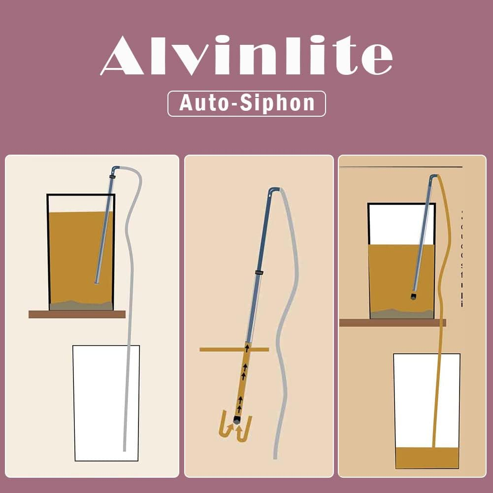 Alvinlite Mini Auto Siphon Racking Cane Wine Bottle Filter Making Kit Supplies Siphon Hose Brewing Kit for Beer Wine Bucket image number 6