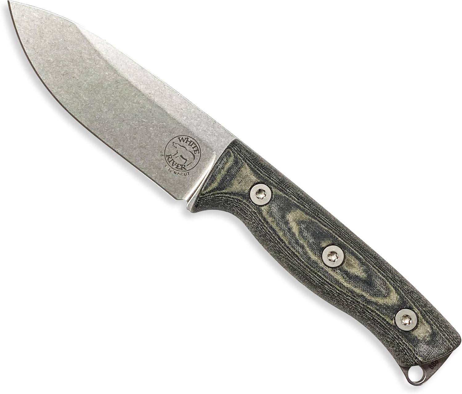 White River Ursus Cub, Black and Olive Drab Linen Micarta Handle
