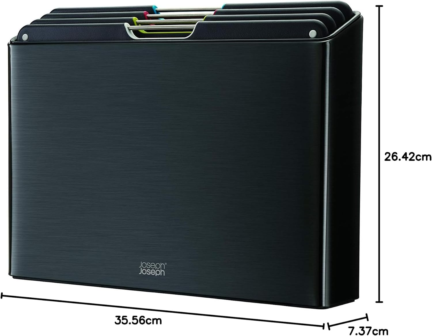 Joseph Joseph Folio Steel Set of 4 Chopping Boards with Stainless-Steel Case - Carbon Black image number 6