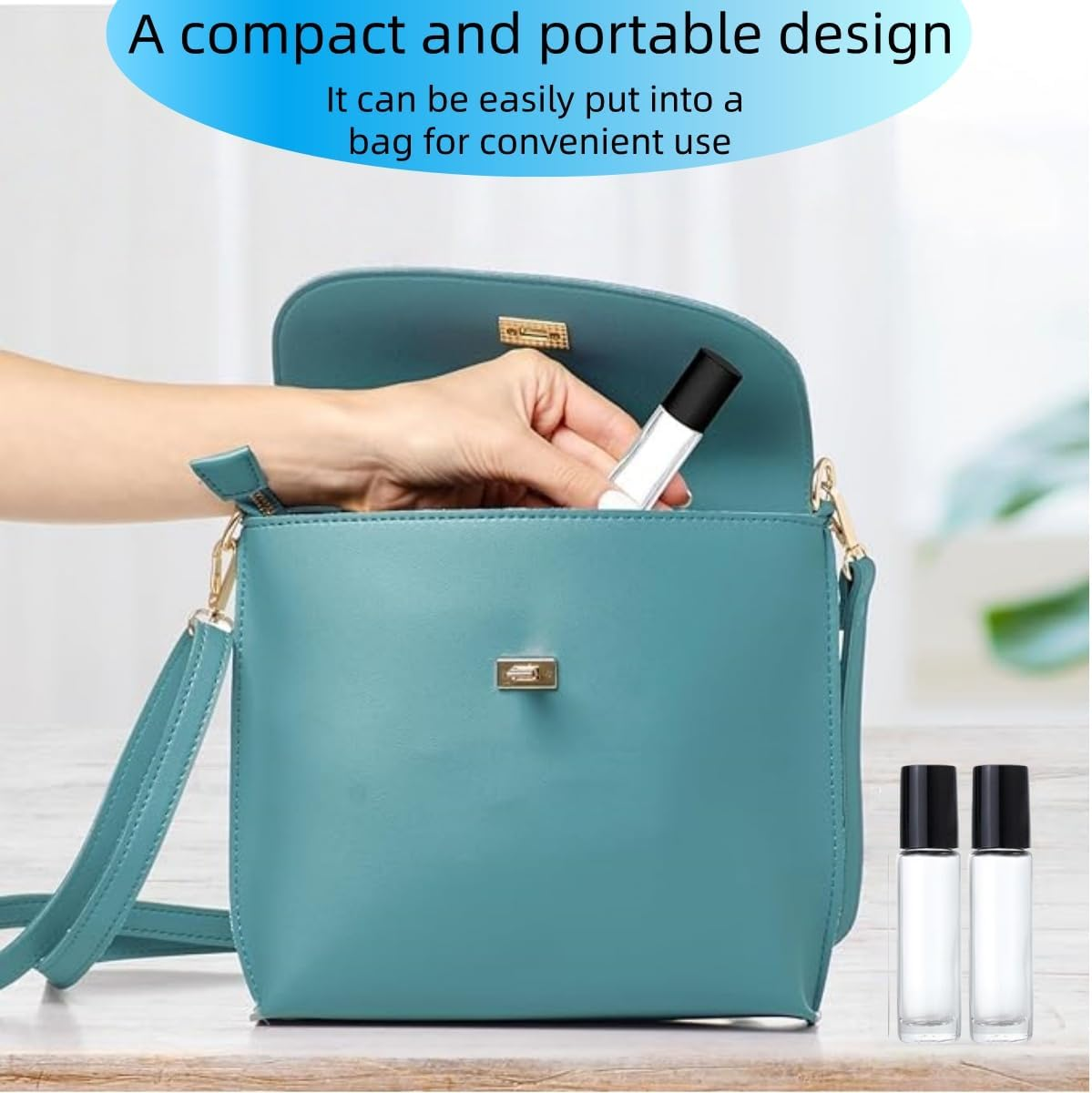 Wujzkisster 10 Pcs Glass Essential Oil Roller Bottles, Transparent Stainless Steel Balls, Leak-Proof Containers, Perfect for Aromatherapy and Facial Body Care, Refillable Bottles with Lids (10Ml) image number 2