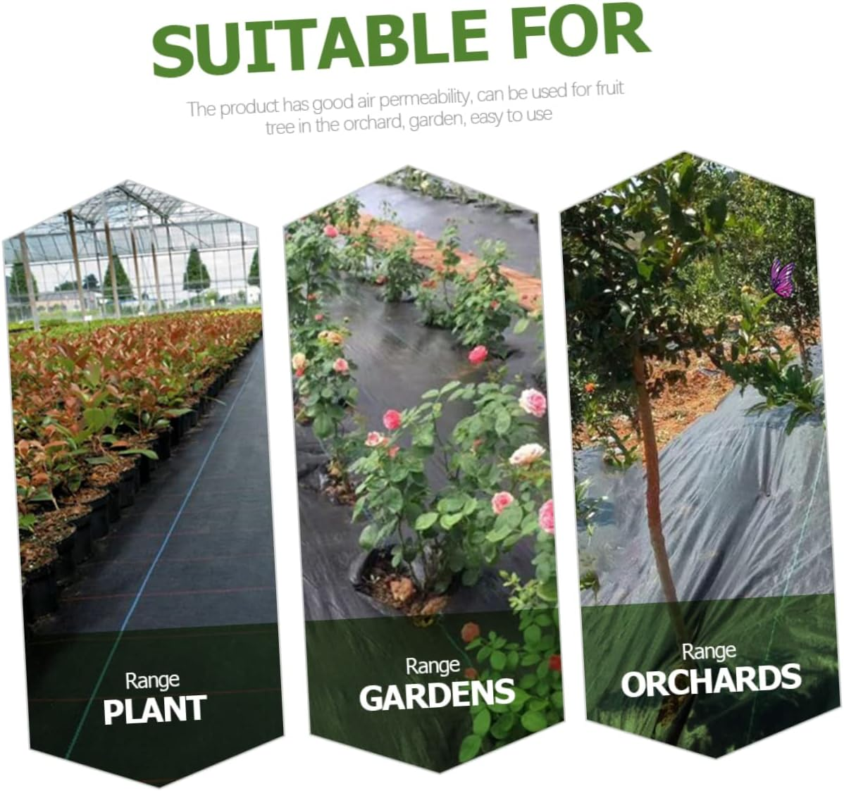 Yardenfun 2 Pack Landscape Fabric Control Ground Cover for Gardening Landscaping Grass Mulch image number 5