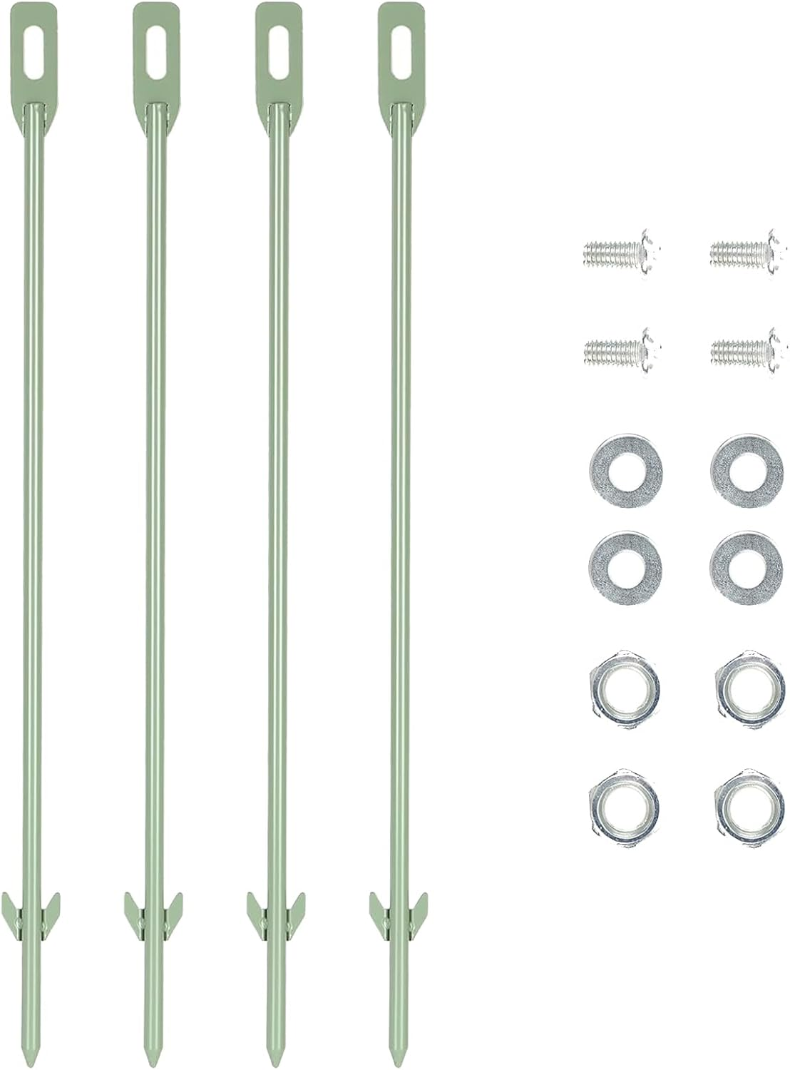 Pack of 4 Metal Yard Sign Stakes, Length 16.5 Inches Thickness 0.3 Inches for Ground Yard Lawn, Rust, Wind & Dust Resistant Sturdy Metal Stake, Not Easy to Shake, Color Available (Black)