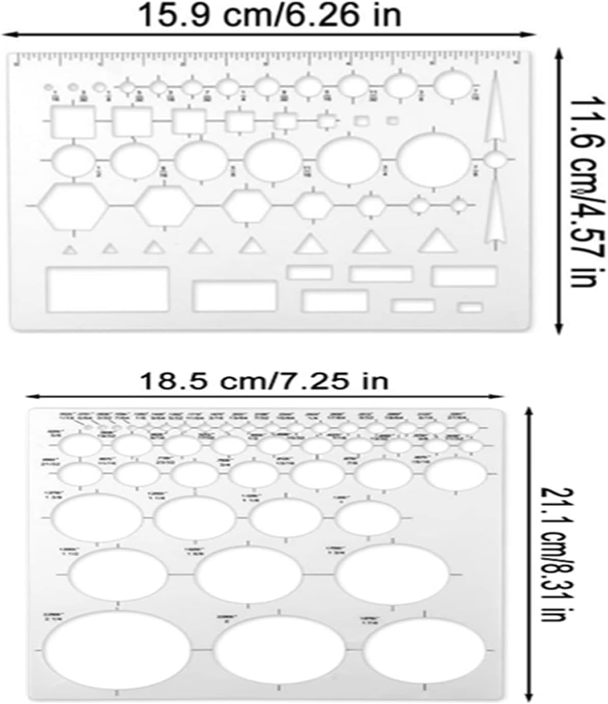 Circle Template & Stencil 4-Pack Set Drafting Templates for Architecture, Engineering, Art Design, Office & School Multi-Size Reusable Drafting Tools