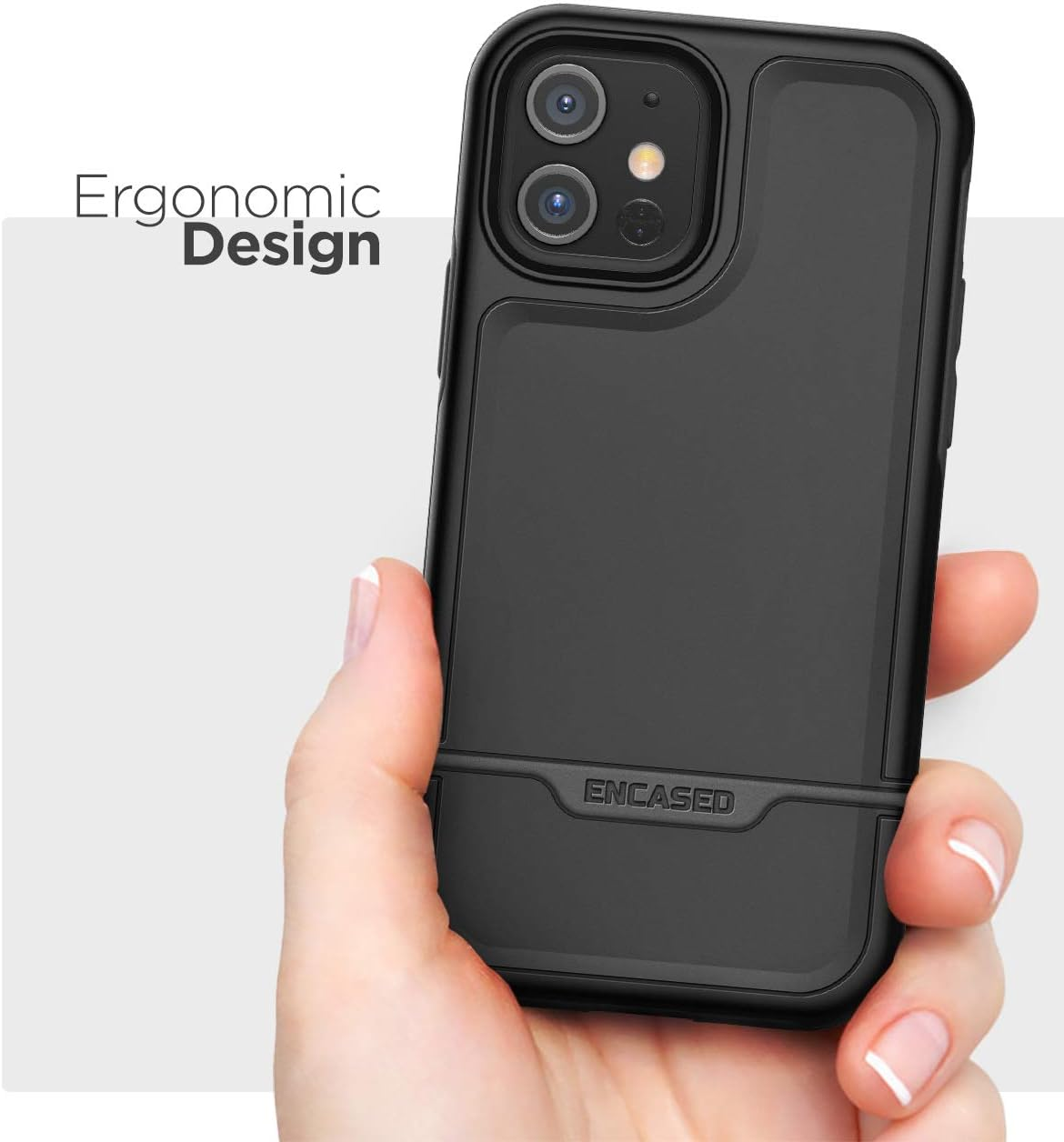 Encased Protective Iphone 12/Iphone 12 Pro Case (2020 Rebel Armor) Heavy Duty Full Body Rugged Cover - Black image number 5