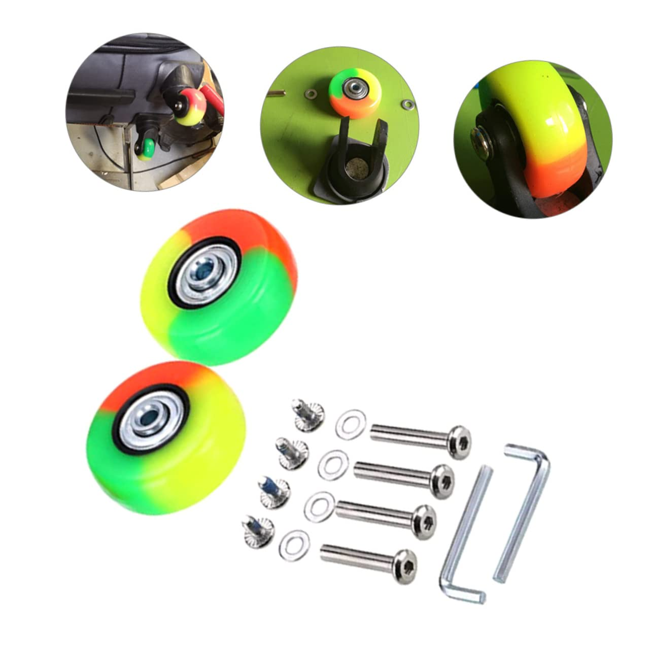 SHERCHPRY 4Sets Replacement Wheels for Suitcase Swivel Caster Wheels in Rubber Material Suitable for Luggage Repair and Use image number 3