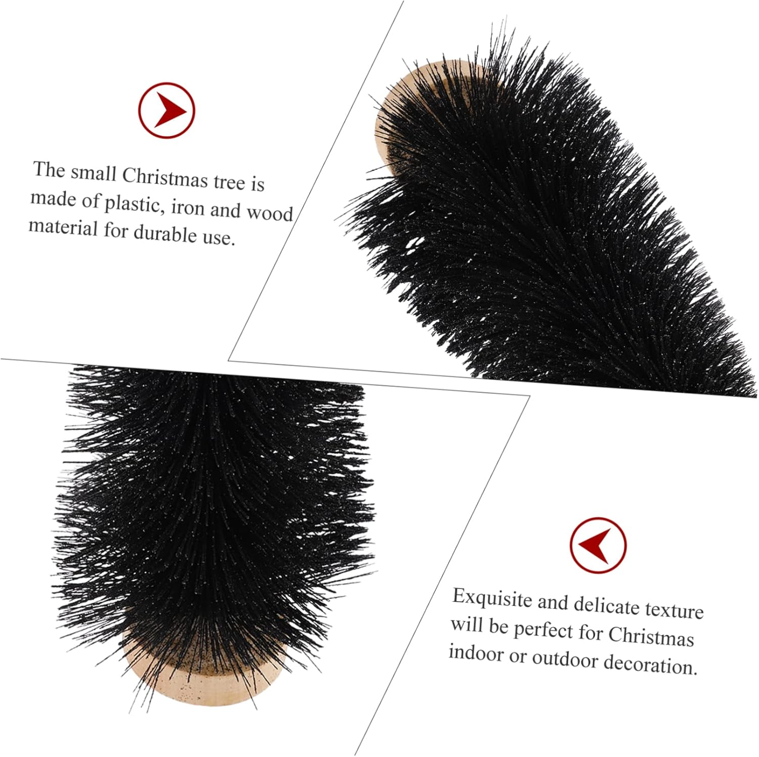 SHOWERORO Decorative Miniature Christmas Tree 25CM Sturdy Lightweight Electrical Lights and Christmas Ornaments for Holiday Home Decor image number 6