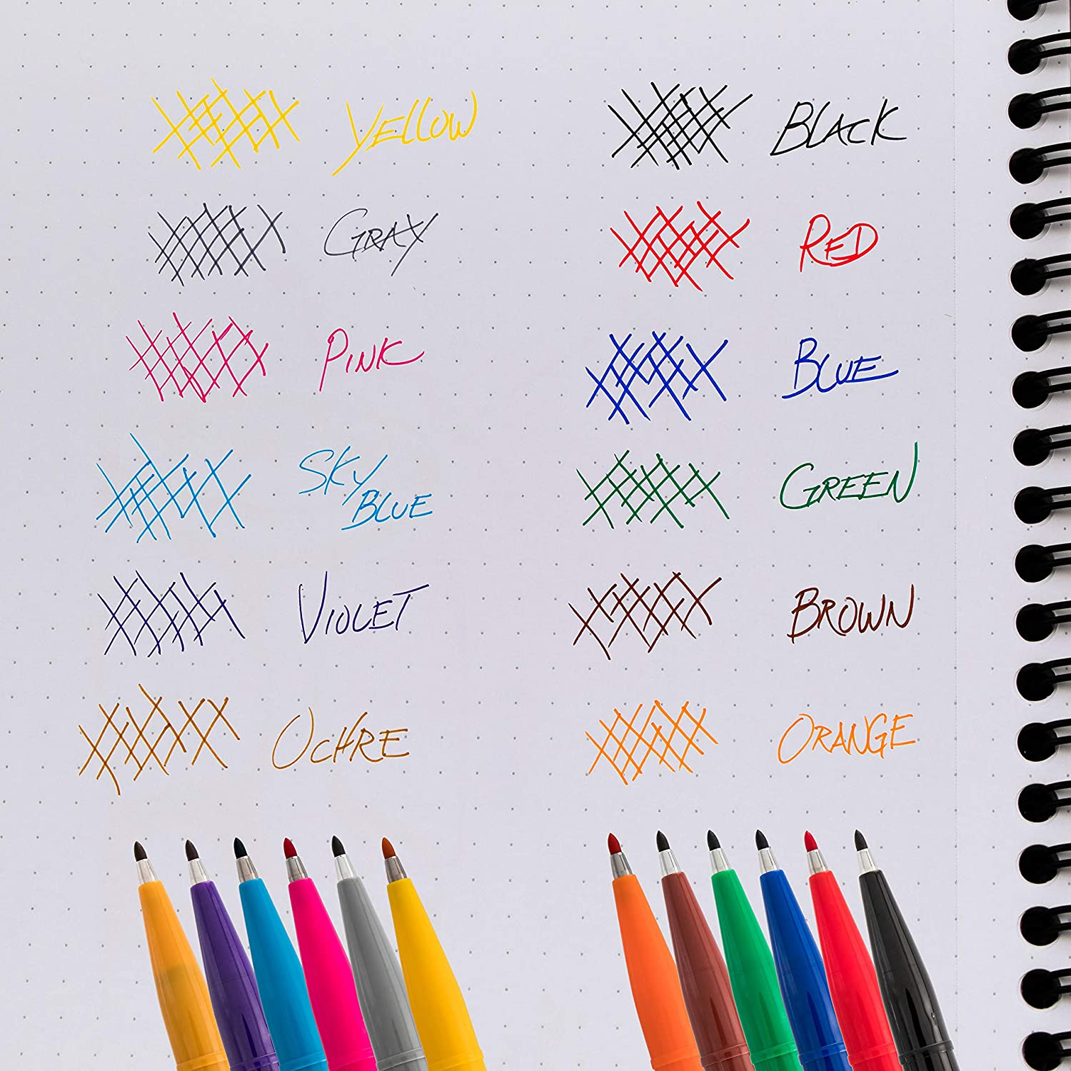 Pentel Arts Sign Pen Brush Tip, Assorted Ink, 6-Pk (S520RBP6M) image number 5