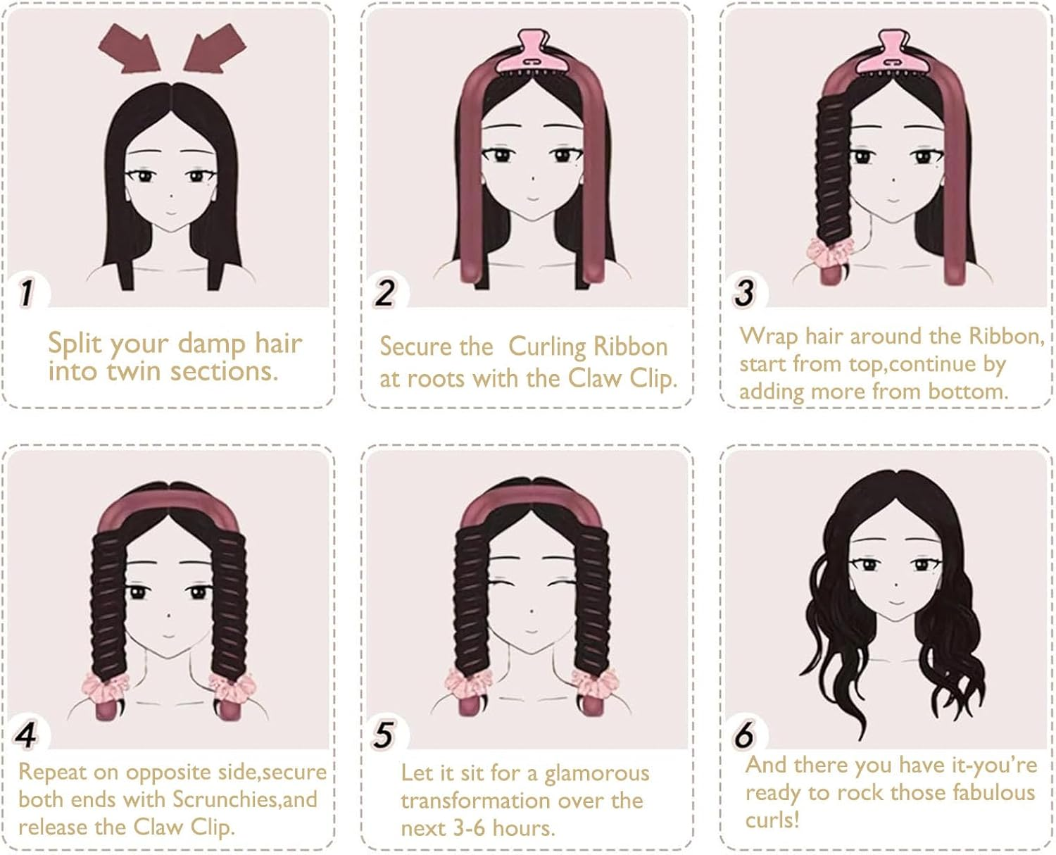 Velvet Heatless Curls Headband, No Smell, Hair Curlers to Sleep In, for Long and Medium Hair (BROWN, 1 Count)