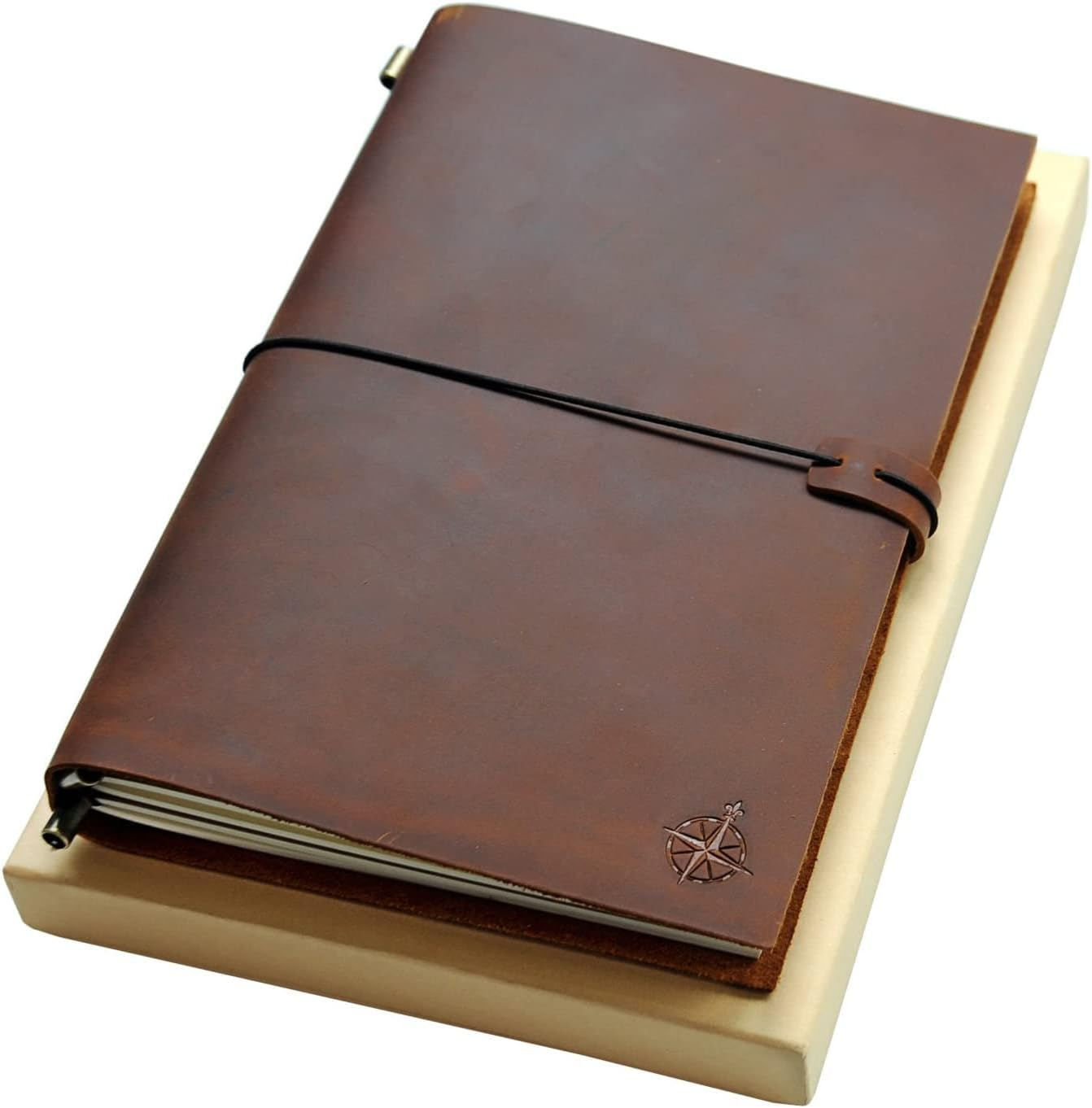 A5 Leather Travelers Notebook - Wanderings A5 Refillable Travel Journal, Hand-Crafted Genuine Leather - Perfect for Writing, Poets, Travelers, as a Diary - Blank Inserts - 22 X 15Cm, 8.5X6 (A5)