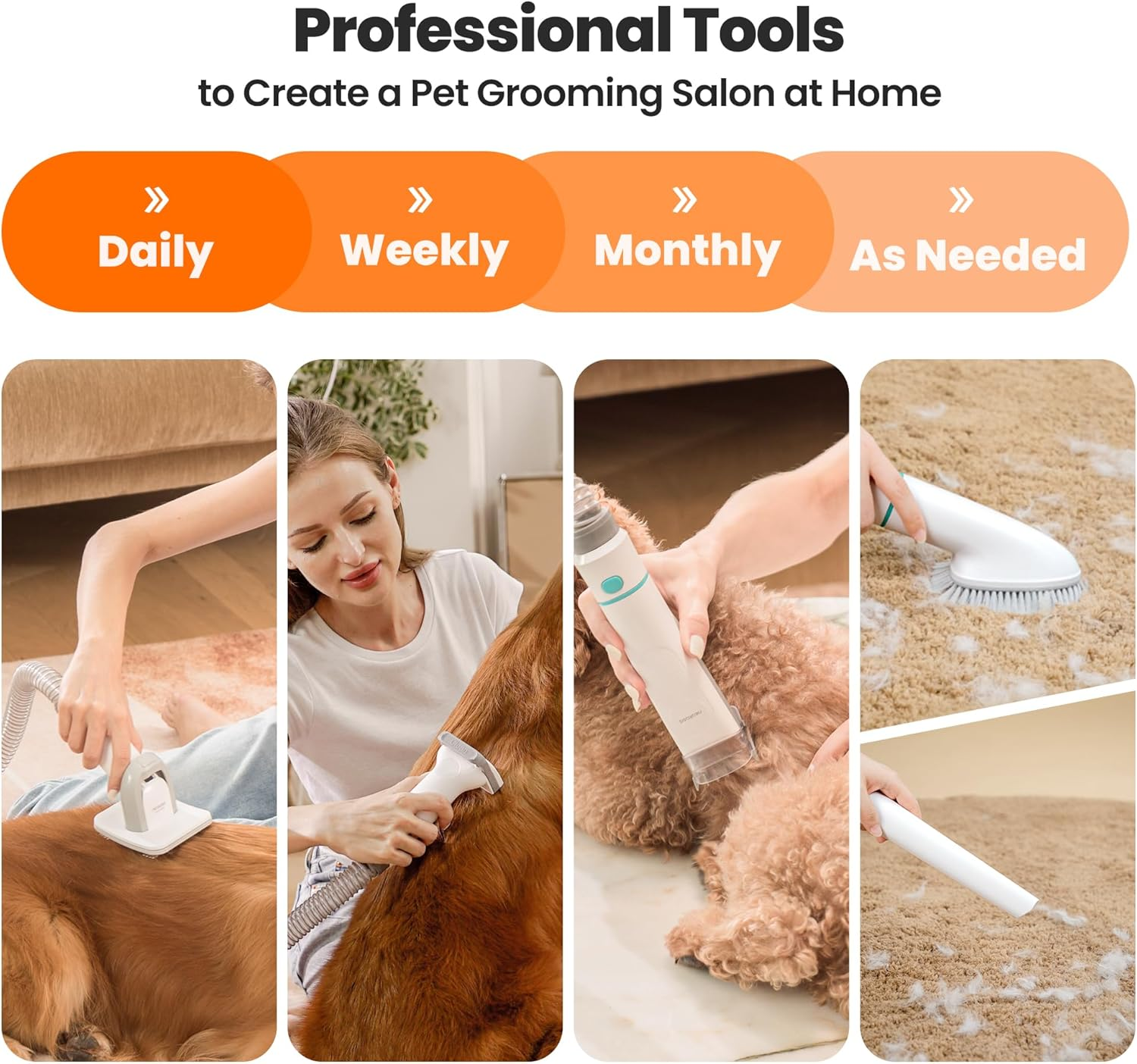 Neabot Neakasa P1 Pro Pet Grooming Kit & Vacuum Suction 99% Pet Hair, Professional Clippers with 5 Proven Grooming Tools for Dogs Cats and Other Animals image number 5