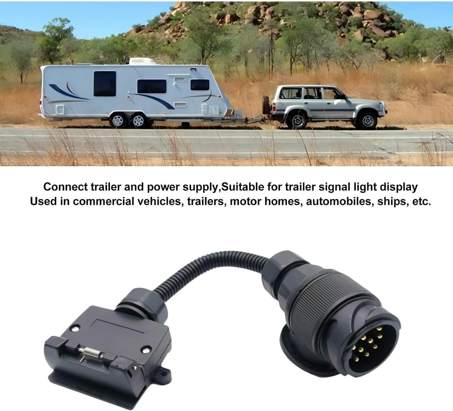 13 Pin to 7 Pin Socket Professional Trailer Adapter Cable round Plug Adaptor Connector for Trailer Caravan Bike image number 6