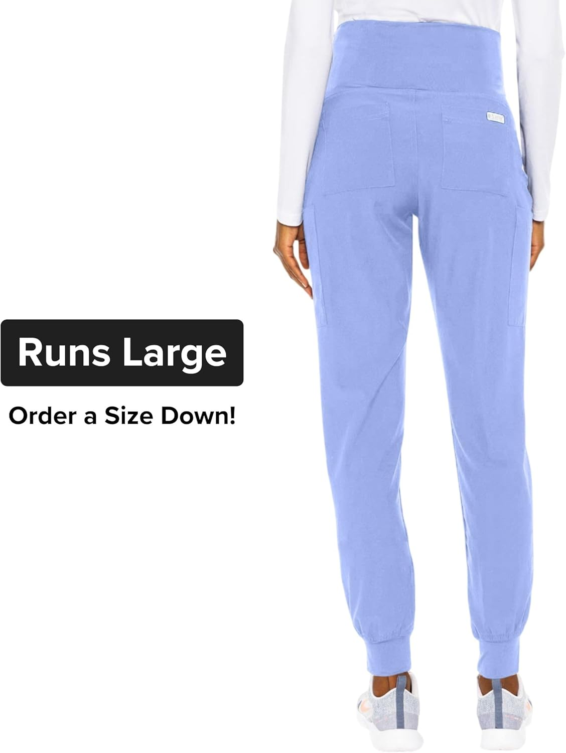 Med Couture Maternity Jogger Scrub Pants for Women, High Rise Waist, 4 Pockets with Soft Knit Waistband - MC029 image number 5