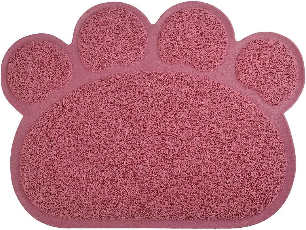 Paw-Shaped Cat Litter Box Debris Catcher Mat,15.7511.75 Inches (Gray) image number 2